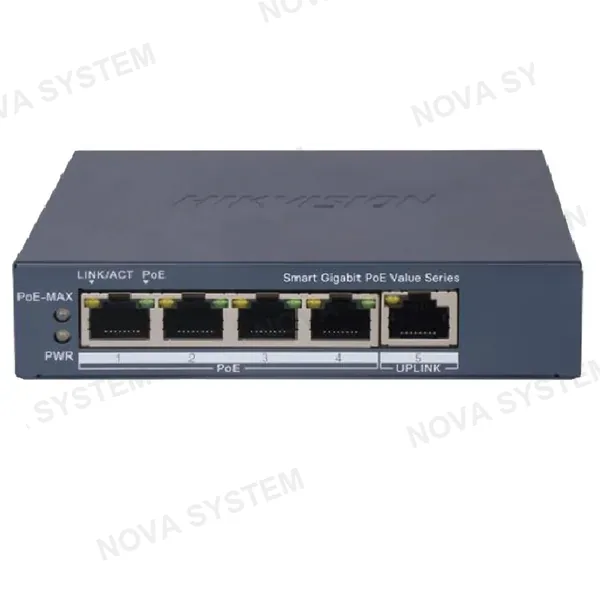HIKVISION HIKVISION DS-3E1505P-EI/M Switch Administrable PoE 4 Puertos Gigabit 1Uplink 45w