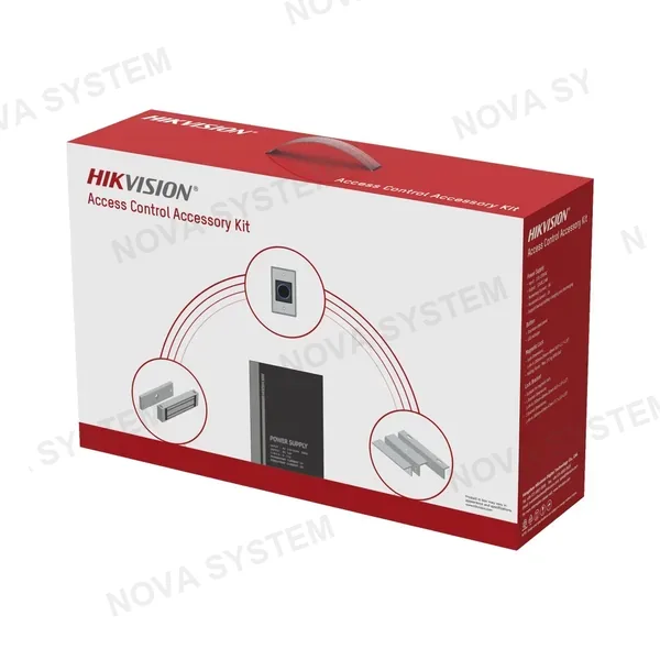 HIKVISION HIKVISION DS-KAS-7M01 Kit de Accesorios: Cerradura 600lb Soporte ZL Fuente Pulsador sin Contacto
