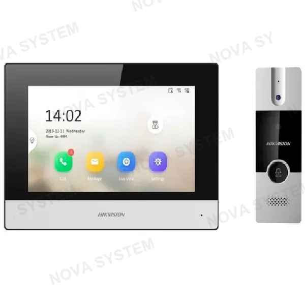 HIKVISION HIKVISION DS-KIS302-P Kit Videoportero Híbrido análogo e IP WIFI 2MP pantalla 7
