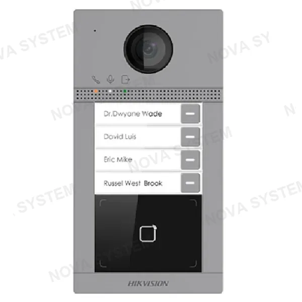 HIKVISION HIKVISION DS-KV8413-WME1 Portero Frente de Calle IP PoE HD 4 Botones Multidepartamentos