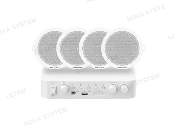 HIKVISION HIKVISION DS-QAE0KA60206-4 Kit de Amplificador de Audio + 4 Altavoces