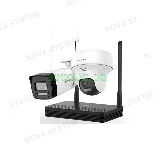 HIKVISION HIKVISION NKS424W02H-4MP EASYLINK Kit Cámara de Seguridad WiFi: Grabador NVR+2Cámaras