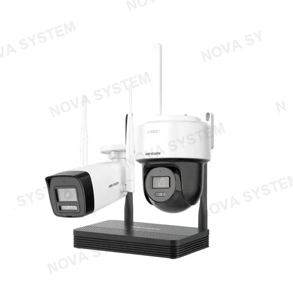 HIKVISION HIKVISION NKS424W03H Kit Cámara de Seguridad WiFi 4MP: NVR+1Cámara Fija+1Cámara PT