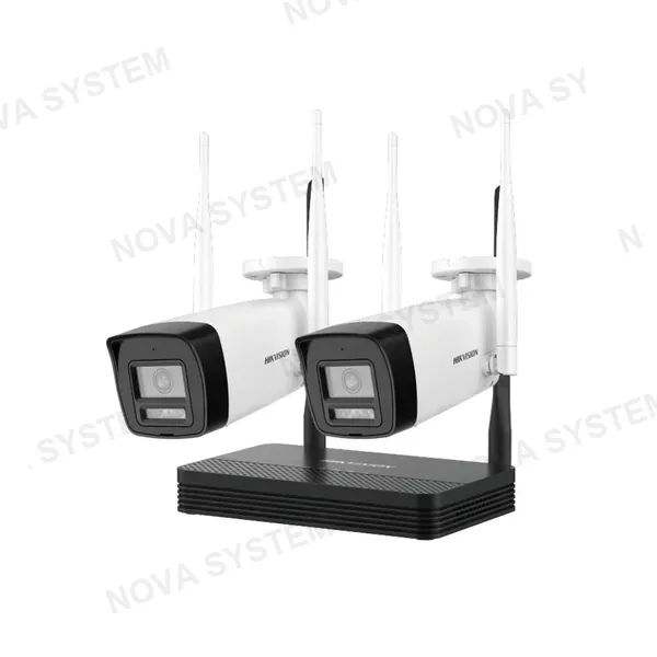 HIKVISION HIKVISION NKS424W0H Kit Inalámbrico 4 Megapíxel NVS 4ch 2 Cámaras Bala Exterior Lente Dual Light 2.8mm