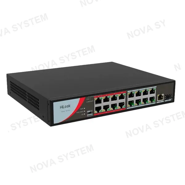 HILOOK HILOOK NS-0318P-130 Switch PoE 16 Puertos 100Mbps 1RJ45Gb 1SFP Gb 130W 250m