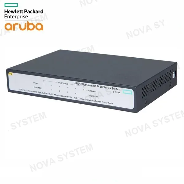 HPE ARUBA HPE ARUBA JH328A - SWITCH GIGABIT ETHERNET HP OFFICECONNECT 1420, 5 RJ-45, POE+ (32W).