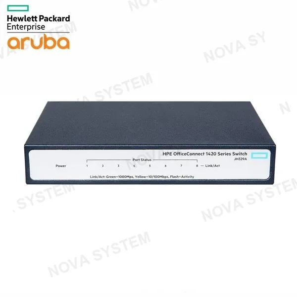 HPE ARUBA HPE ARUBA JH329A - Switch Gigabit Ethernet HPE OfficeConnect 1420, 8 RJ-45 GbE 10/100/1000 Mbps, 4.5 W.ARU