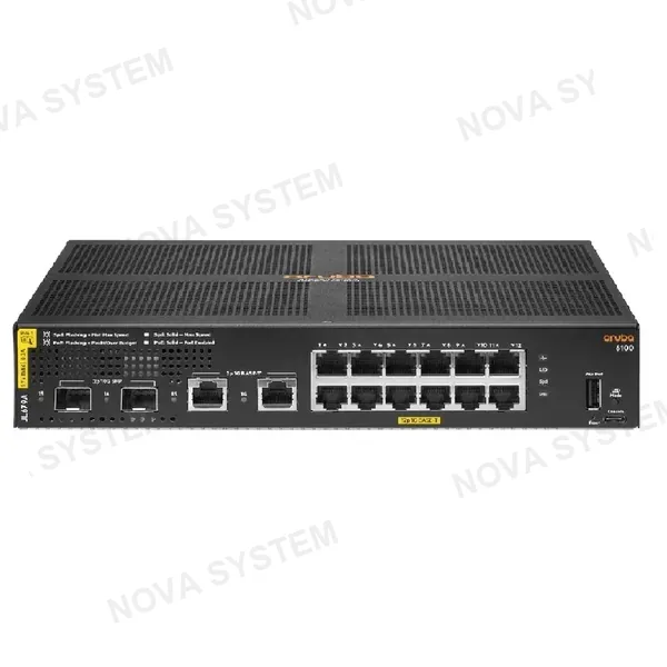 HPE ARUBA HPE ARUBA JL679A 6100 Switch PoE 12 puertos Gigabit Clase 4 2SFP+ 139W