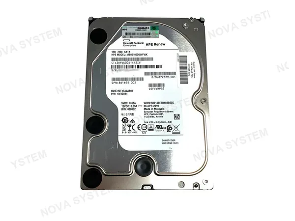 HPE HPE MB001000GWFWK Disco duro interno 1TB 7200RPM G8-10 para servidores y equipos de video vigilancia - 872329-001