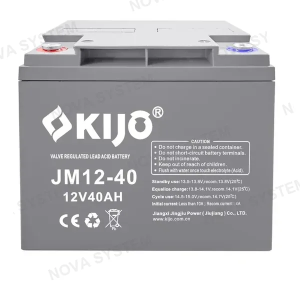 KIJO KIJO JM12-40AH Bateria 12V -40AH AGM de Ciclo Profundo para UPS y Paneles Solares 19.7x16.5x17cm