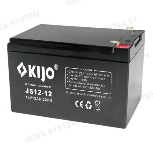 KIJO KIJO JS12-12AH Bateria 12V-12AH Seca AGM para UPS y Paneles Solares 15.1x9.8x9.6cm