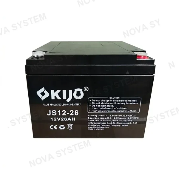 KIJO KIJO JS12-26AH Bateria 12V -26AH Seca AGM para UPS y Paneles Solares 16.5x12.5x17.5cm