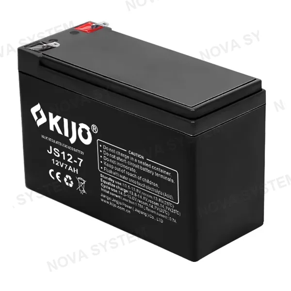 KIJO KIJO JS12-7AH Bateria 12V 7AH Seca AGM para UPS, Solar y Paneles 15.1x6.5x9.4cm