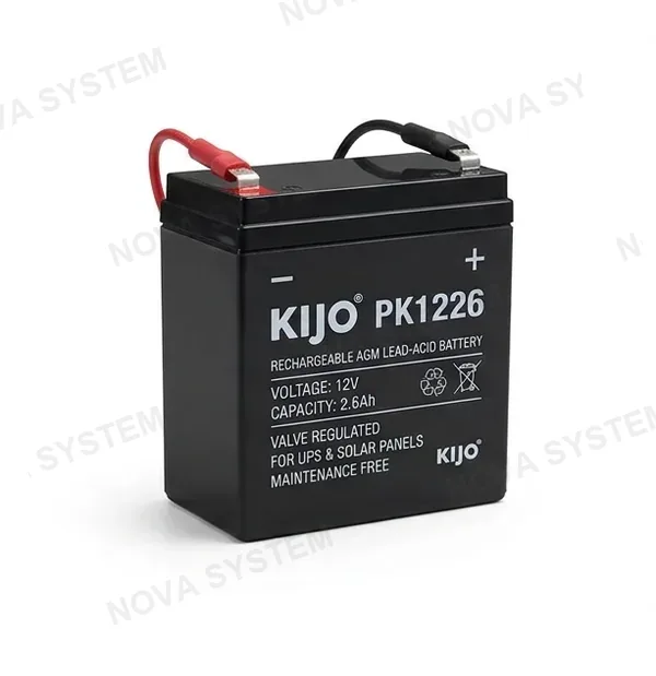 KIJO KIJO PK1226 Bateria 12V 2.6AH Seca AGM para UPS y Paneles Solares 6.8x4.5x9.7cm