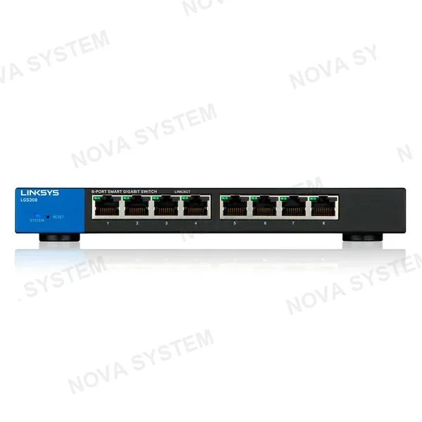 LINKSYS LINKSYS LGS308 Switch administrable Gigabit Ethernet, 8 Puertos 10/100/1000 Mbps, 16 Gbit/s, 8000 entradas
