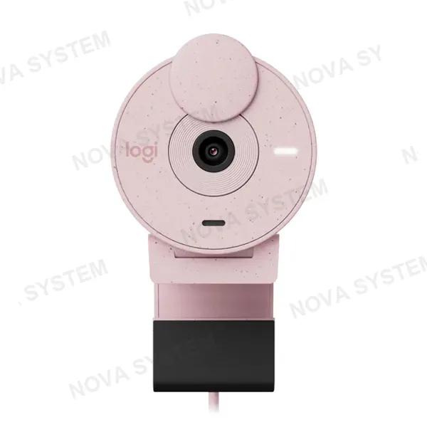 LOGITECH LOGITECH BRIO 300 Cámara web 1080p con autocorrección de iluminación, micrófono, USB-C, Rosa, 960-001446