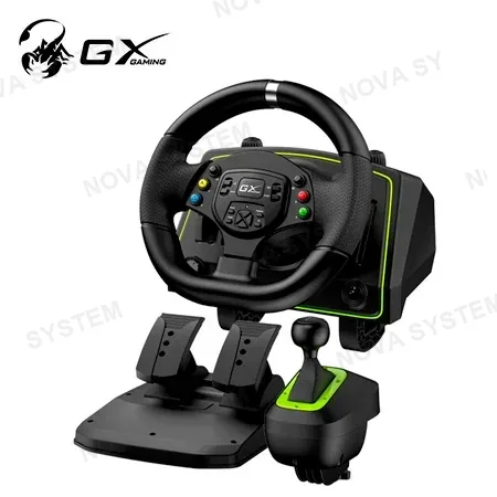 GENIUS LOGITECH SPEED MASTER X2 Timón con pedal + palanca motor dual con vibración, rotación 180º, PS4, PS3, PC, USB 31620002400