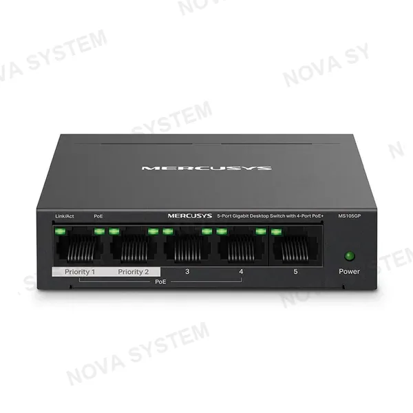 MERCUSYS MERCUSYS MS105GP Switch 5 Puertos RJ45 4 PoE+ Gigabit