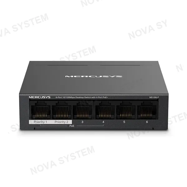 MERCUSYS MERCUSYS MS106LP Switch 6 Puertos RJ45 100Mbps 4P PoE+