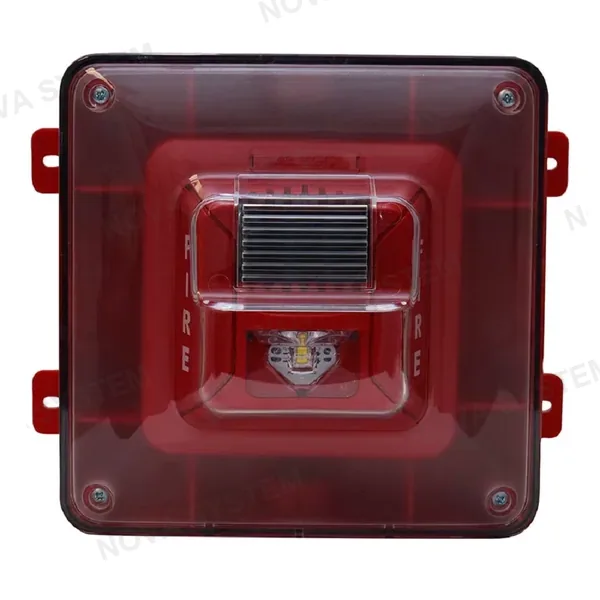 MIRCOM MIRCOM FHS-400-RR-WP Sirena con luz estrobo 24v para exterior rojo