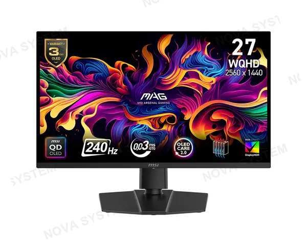MSI MSI MAG-271QP-QD-OLED-X24 Monitor Gaming 26.5" QD-OLED WQHD 240Hz 0.03ms G-Sync FreeSync Premium Pro