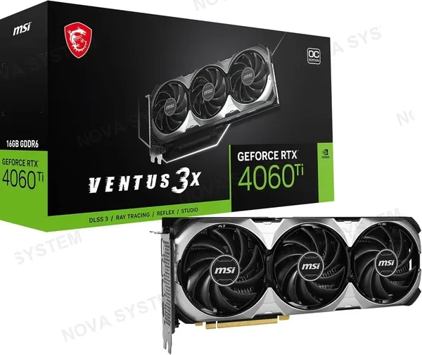 MSI MSI RTX 4060 TI VENTUS 3X 16G OC Tarjeta de video MSI GeForce RTX 4060 Ti VENTUS 3X 16G OC, 16GB GDDR6