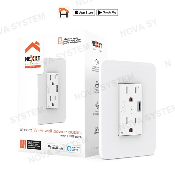 NEXXT SOLUTIONS NEXXT SOLUTIONS NHE-W100 Tomacorriente de Pared Inteligente Wifi con Puerto USB