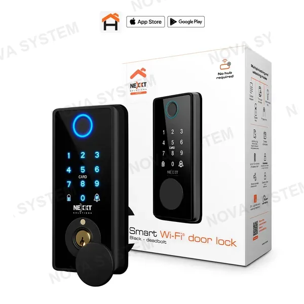 NEXXT SOLUTIONS NEXXT SOLUTIONS NHS-D150 BK Cerradura Inteligente Wifi Negro Huella y Contraseña