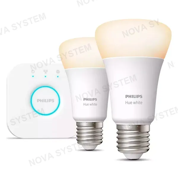 PHILIPS HUE PHILIPS HUE 929001821601 Kit 2 Focos Inteligentes Luz Cálida E27 9W Inc Controlador