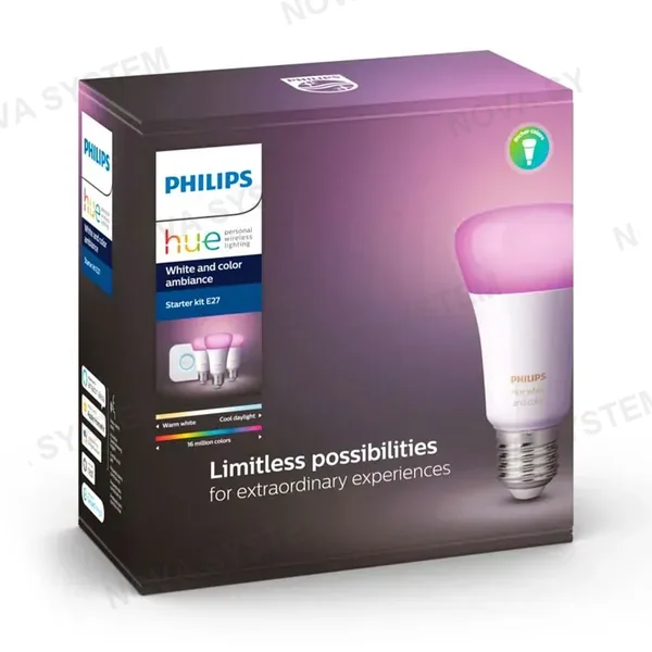 PHILIPS HUE PHILIPS HUE Kit 3 Focos Bombilla Smart RGB A60 E27 9W Inc Controlador Bridge 929002261501
