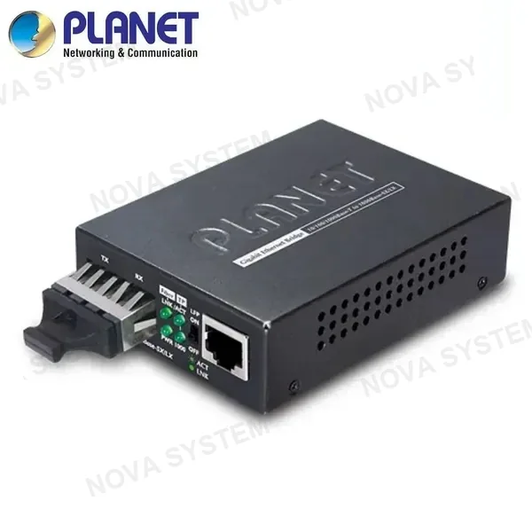 PLANET PLANET GT-802 - Convertidor de Medios UTP/Fibra Óptica de 1000 Mbps, Multi-Modo, Hasta 550 m, Conector SC