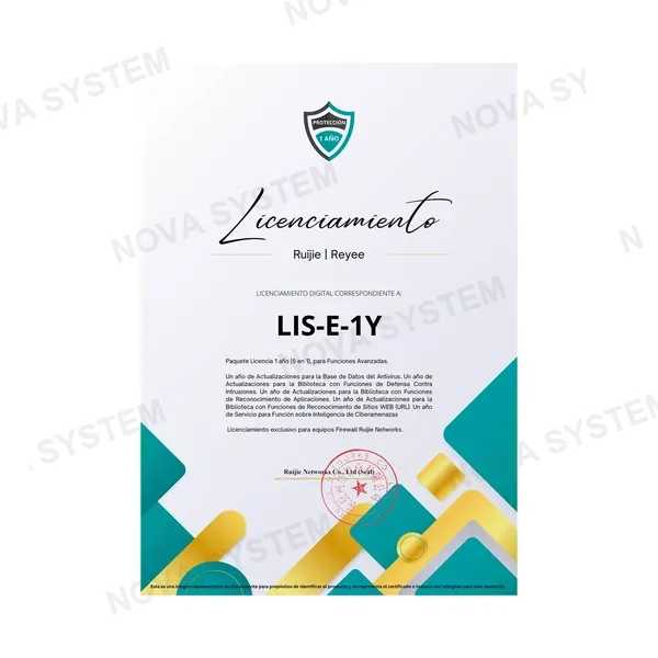 RUIJIE RUIJIE REYEE RG-WALL 1600-Z3200-S-LIS-E-1Y Paquete de Licencia Anual