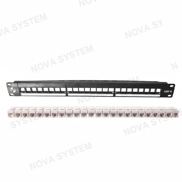 SATRA SATRA 0102022401 Patch Panel Cat6 24 Puertos Cargado con Jack Blanco