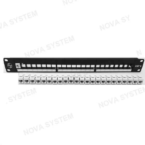 SATRA SATRA 0102022404 Patch Panel Cat6 24 Puertos Cargado con Jack Azul