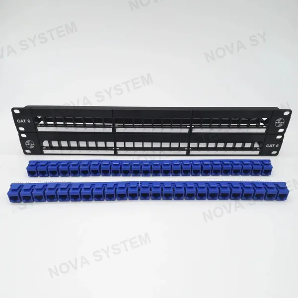 SATRA SATRA 0102024804 Patch Panel Cat6 48 Puertos Cargado con Jack Azul