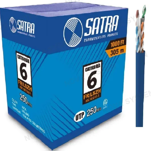 SATRA SATRA 0212021122 Cable UTP Cat6 Cobre Sólido 24AWG LSZH-3 LSFRZH Azul 305m