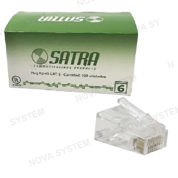 SATRA SATRA 102040001 Conector Plug RJ45 Cat6 Caja de 100 Unidades