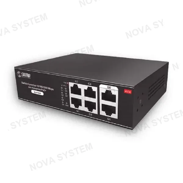 SATRA SATRA 1403010000 Switch 6 Puertos Gigabit con 4P PoE+ 65W Rackeable