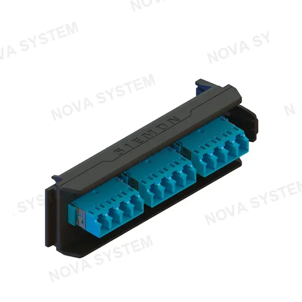 SIEMON SIEMON LVA12-LCU-BC-A Placa Adaptador FO, LightVerse, con 12 Acopladores LC, Monomodo color Azul.