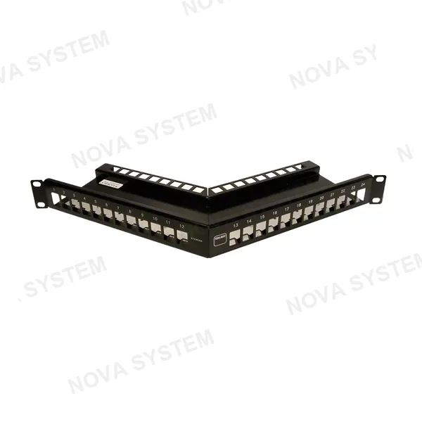 SIEMON SIEMON TM-PNLZA-24-01 Patch Panel TERA-MAX, de 24p Modular, Angulado, Negro 1UR