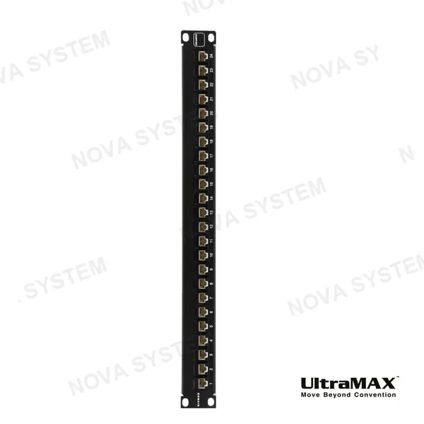 SIEMON SIEMON UP6-F1-24K-RS Patch Panel Modular 24 Puertos UltraMAX Cat6 Jacks U6-P00NB