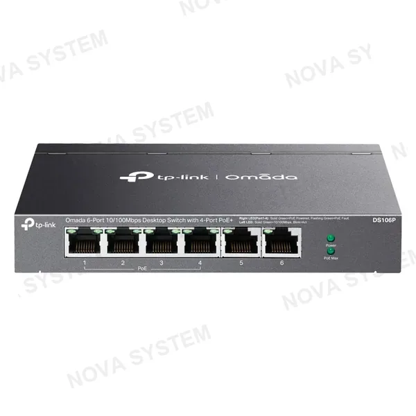 TP-LINK TP-LINK DS106P Switch Omada PoE 4 Puertos con 6P 10/100