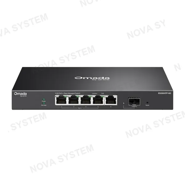 TP-LINK TP-LINK ES206XPP-M2 Switch 5 Puertos 2.5G BASE-T Y 1 Puerto 10GE SFP+ con 4 Puertos PoE++