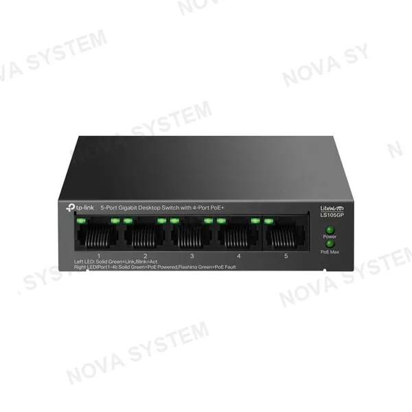 TP-LINK TP-LINK LS105GP Switch Conmutador de Escritorio 5 Puertos Gigabit con 4P PoE+
