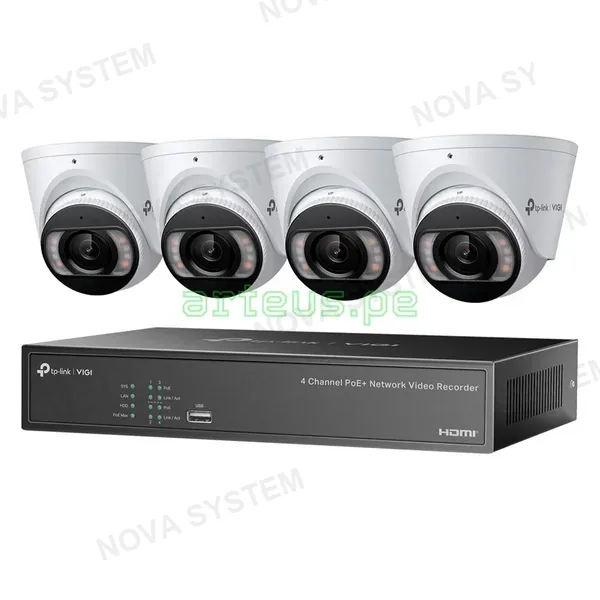 TP-LINK TP-LINK VIGI NK4P-T4425-2T Kit 4 Cámaras 4MP Full Color IPC y NVR 4 Canales