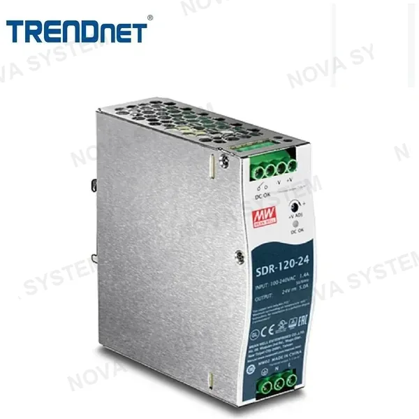TRENDNET TRENDENET TI-S12024 - Fuente de alimentación industrial de riel DIN de salida de 24 V 120 W