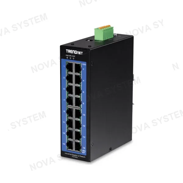TRENDNET TRENDNET TI-G160i - Conmutador de riel DIN industrial Gigabit L2 de 16 puertos