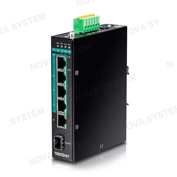 TRENDNET TRENDNET TI-PG541 Switch industrial Gigabit 5 puertos Gigabit PoE+ y 1 SFP