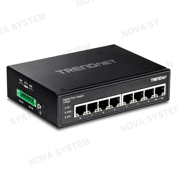 TRENDNET TRENDNET TI-PG80 Switch industrial Gigabit PoE reforzado de 8 puertos