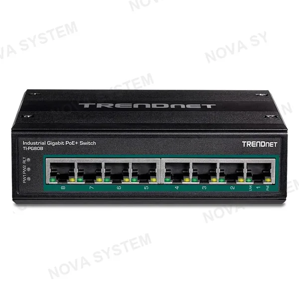 TRENDNET TRENDNET TI-PG80B Switch industrial Gigabit PoE de 8 puertos 24- 56V